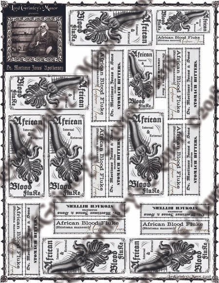 Dr. Mortimer Jones' Apothecary - Parasite Labels - Digital Download