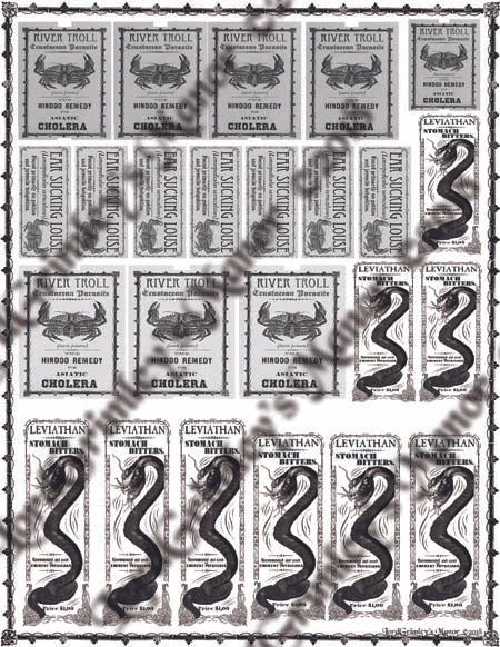 Dr. Mortimer Jones' Apothecary - Parasite Labels - Digital Download
