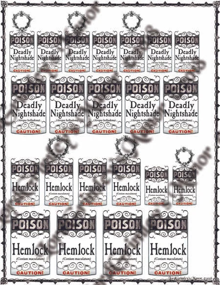 Dr. Mortimer Jones' Apothecary - Parasite Labels - Digital Download