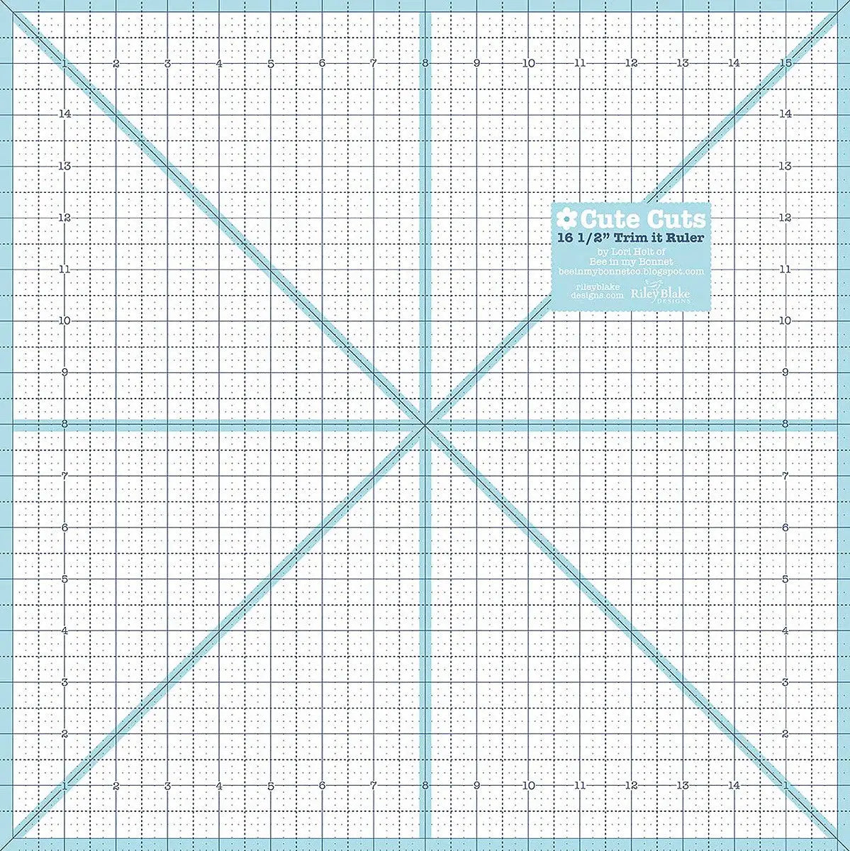 Quilting Template Plastic Trim-It Ruler 16-1/2in Square