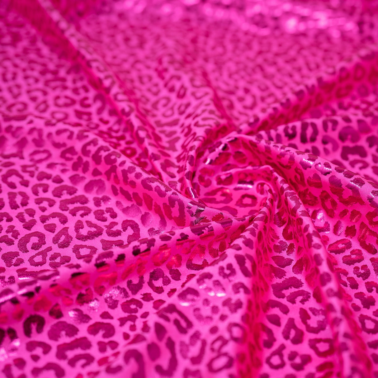 Foil Printed Spandex Leopard Fabric
