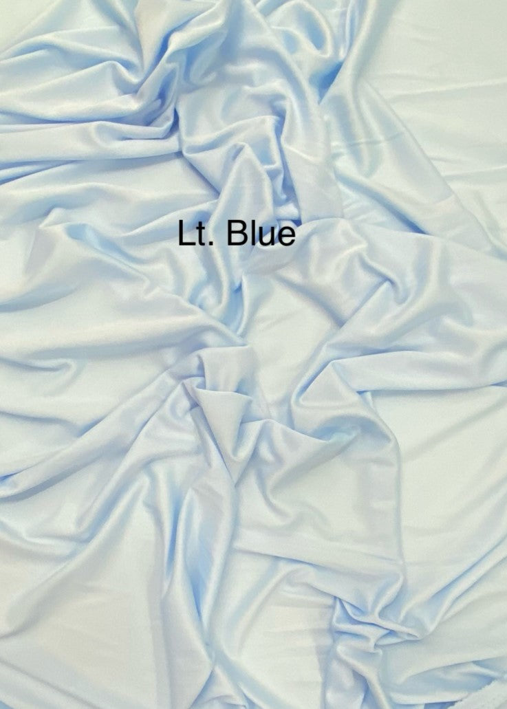 Stretch Lining Polyester Fabric - Light Blue, Matte Soft, 60" Width (1 Yard)