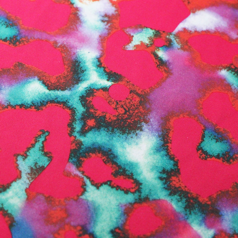 Lucid Leopard Polyester Spandex Fabric - Pink Leopard Watercolor Print, 58/60" Width (1 Yard)