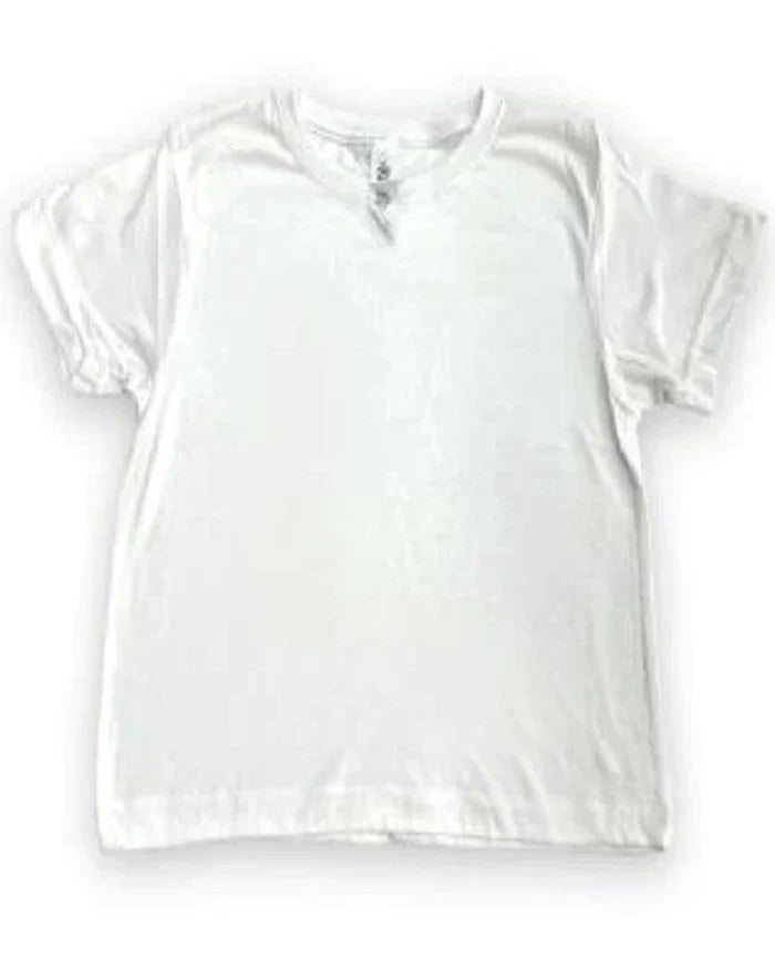 Lucky & Blessed Life 1322 Polyester Cotton Fabric - White, Youth Short Sleeve Tee (1 Piece)