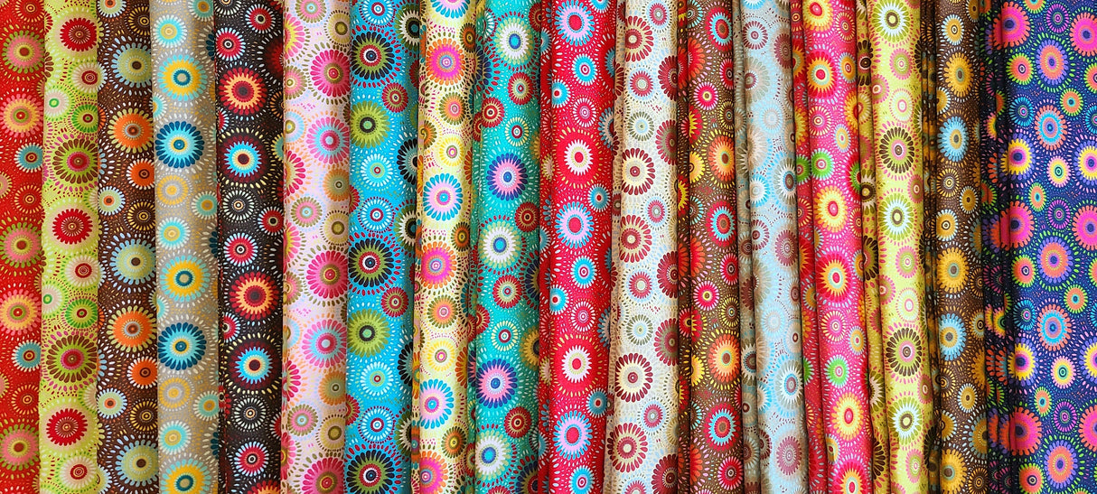 Quilting Cotton Lucky Medallion Christmas Plaid