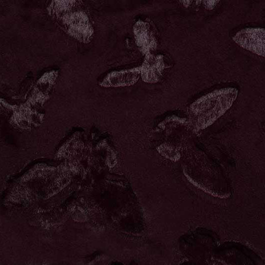 Minky Plush Fabric Luxe Cuddle Butterfly Black Cherry 58-60"