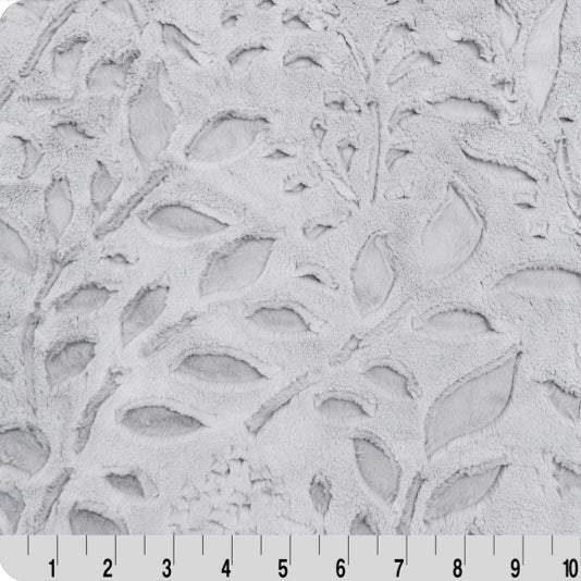 Minky Plush Floral Fabric Luxe Cuddle Poppy Alloy 58-60