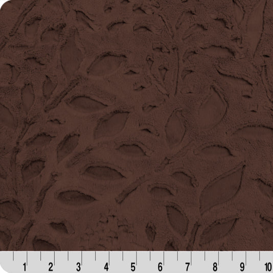 Minky Plush Floral Fabric Luxe Cuddle Poppy Coffee