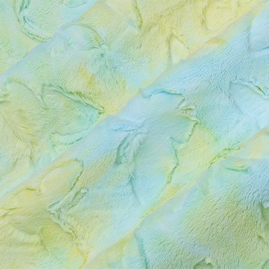 Luxe Cuddle Butterfly Fabric Lemon Fizz 58/60"