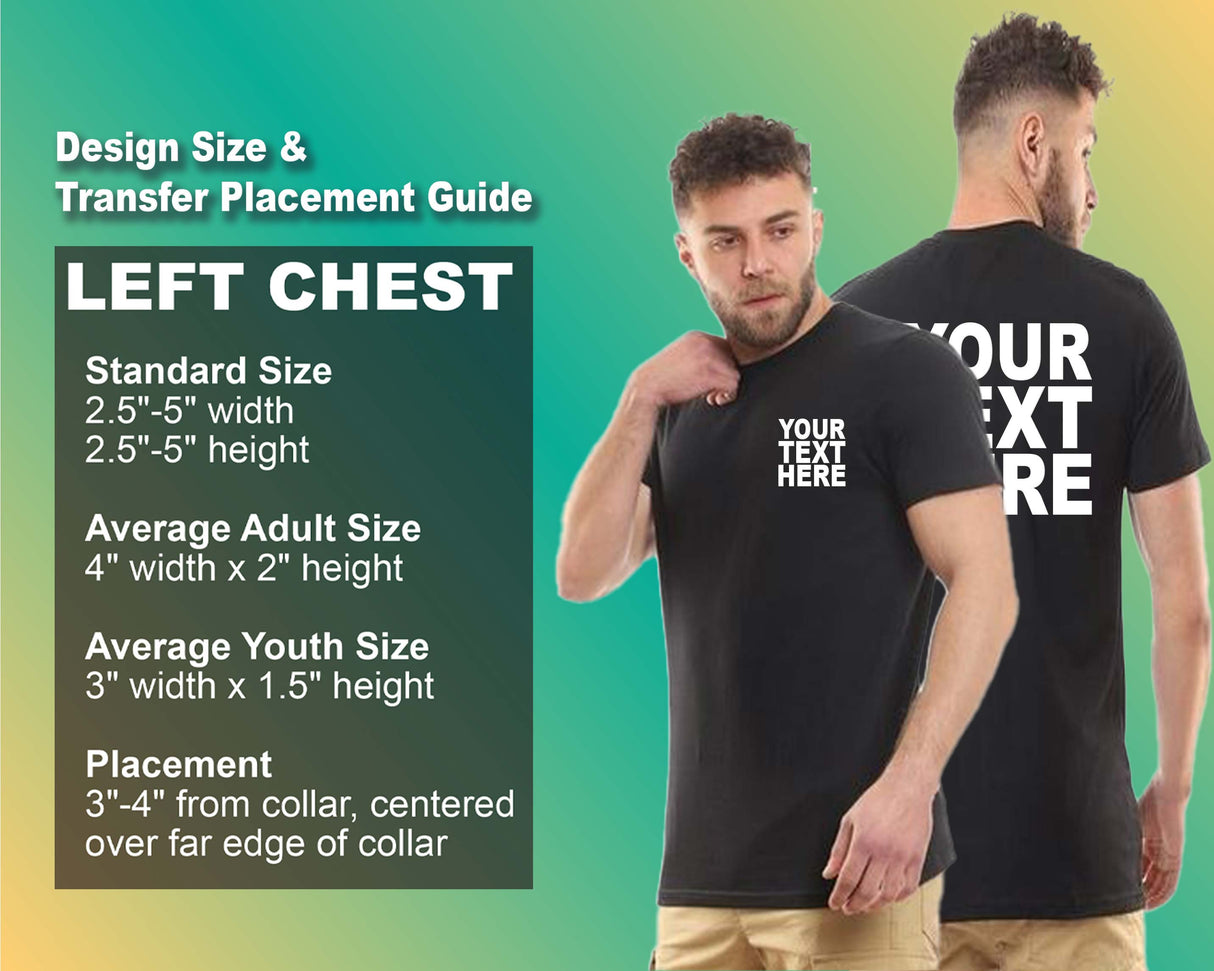 প্যাক: ১২টি দ্রুত কাস্টম টি-শার্ট - ছবি, লেখা, সামনে এবং পিছনের প্রিন্ট (কালো) দিয়ে আপনার নিজস্ব ডিজাইন করুন