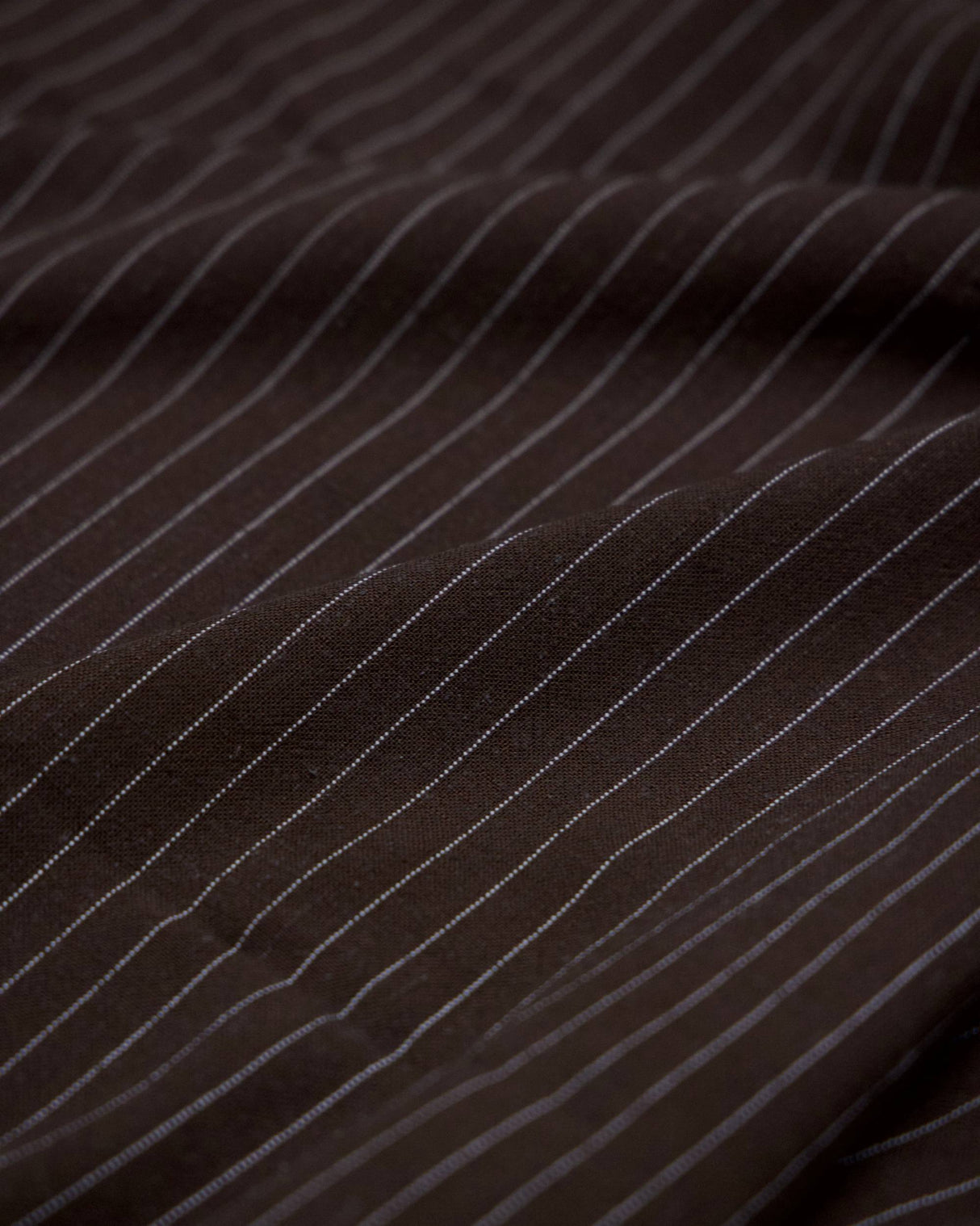 Chocolate Brown Pinstripe Linen Blend