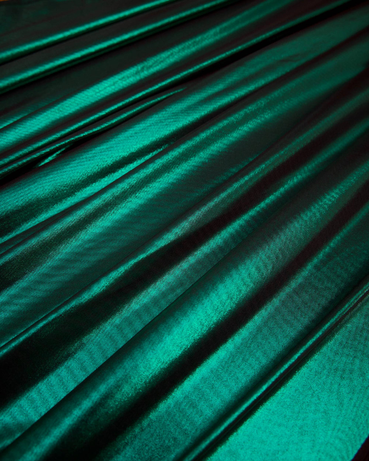Shiny Foiled Spandex Emerald Green