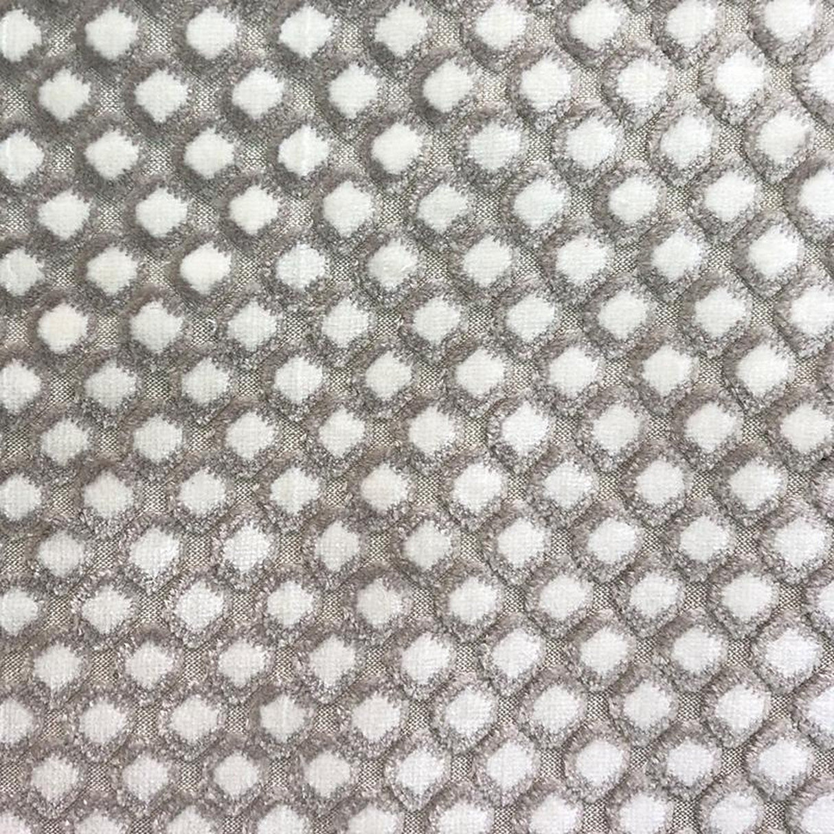 Malia Circular Cut Velvet Fabric - Two Toned Circle Pattern, 55" Width (1 Yard)