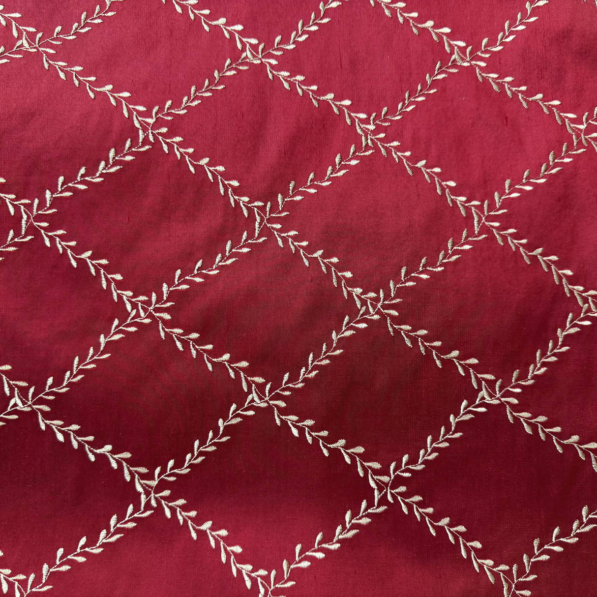 Marilyn Fabric Silk Fabric - Diamond Embroidered Floral, 54" Width (1 Yard)