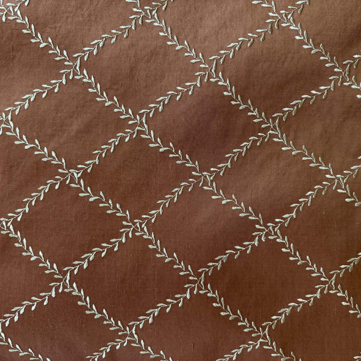 Marilyn Fabric Silk Fabric - Diamond Embroidered Floral, 54" Width (1 Yard)