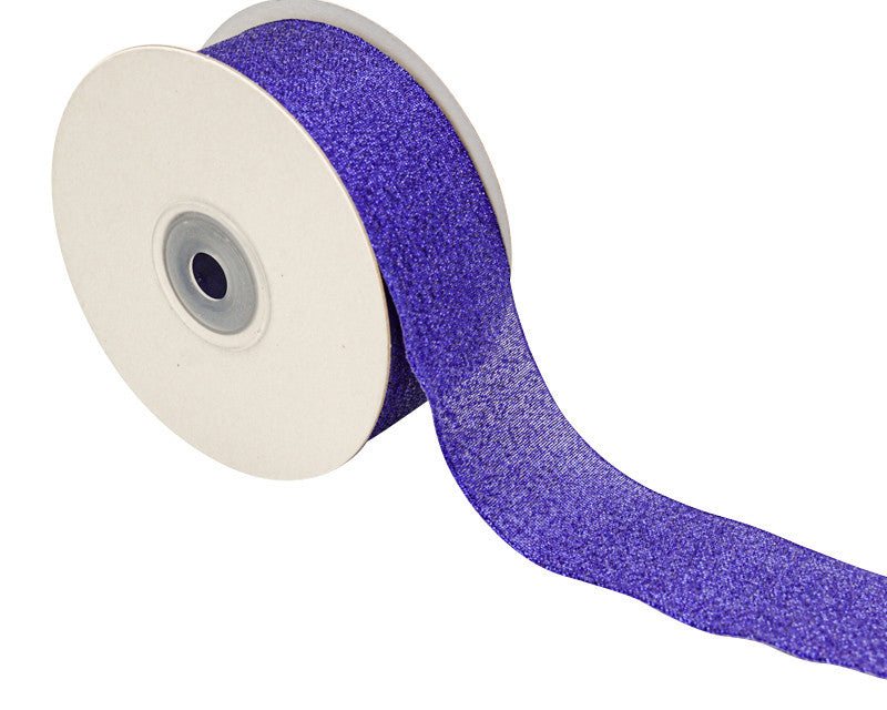1.5" x 25 Yards Royal Blue Metallic Taffeta Gift Ribbon - Pack of 5 Rolls