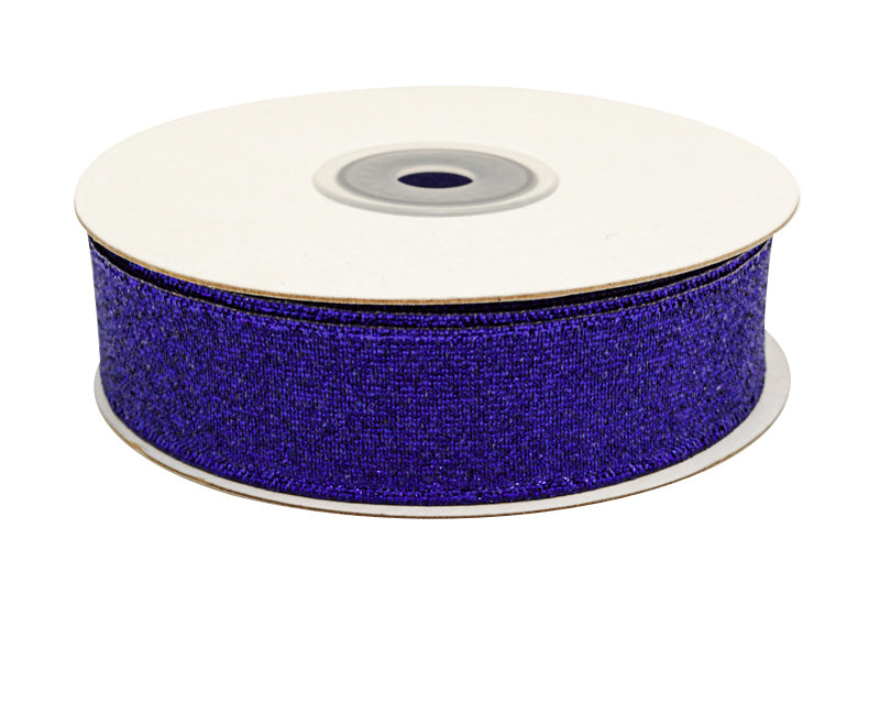 7/8" x 25 Yards Royal Blue Metallic Taffeta Gift Ribbon