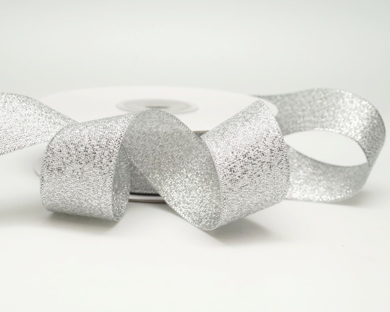 7/8" x 25 Yards Silver Metallic Taffeta Gift Ribbon