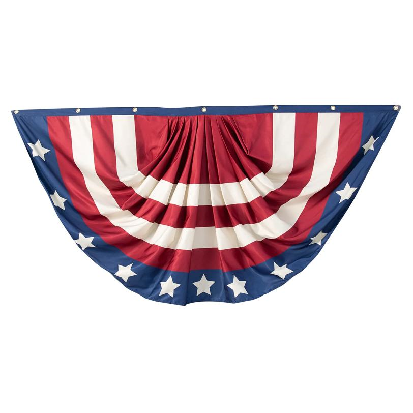 6 ft. x 3 ft. Jumbo Patriotic Vintage Americana Stars & Stripes Polyester Bunting