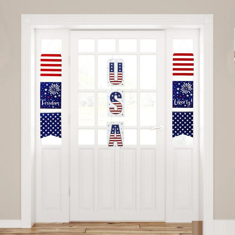 Patriotic Hanging Door Banner Decorations - 3 Pc.