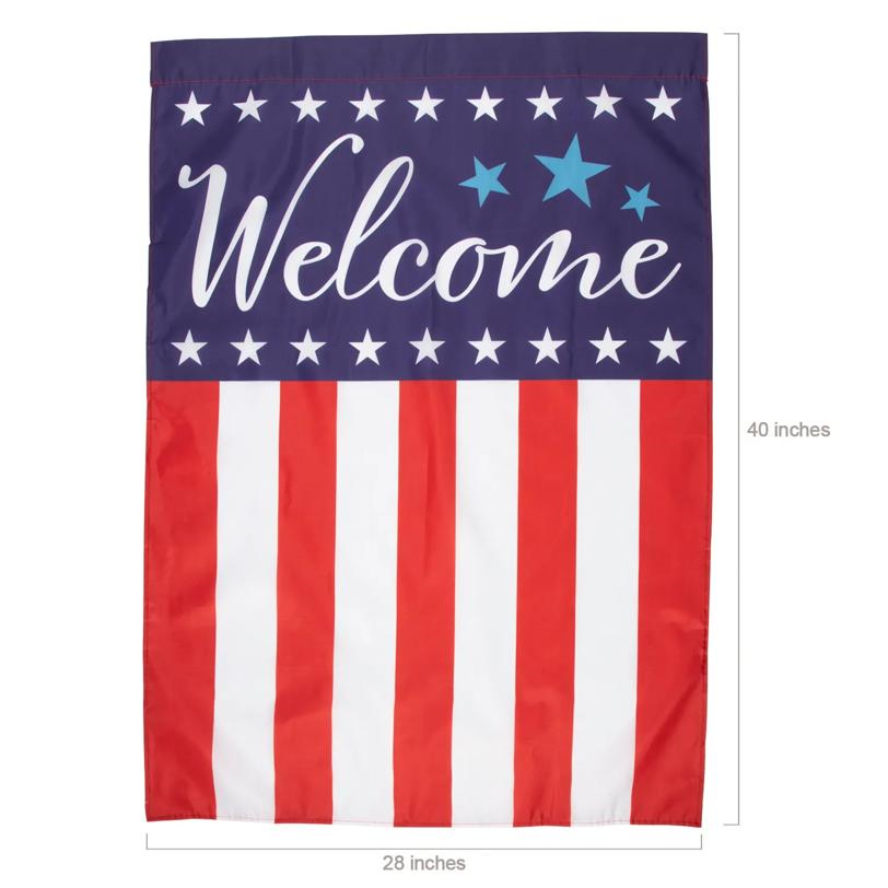 Patriotic Welcome Porch Flag
