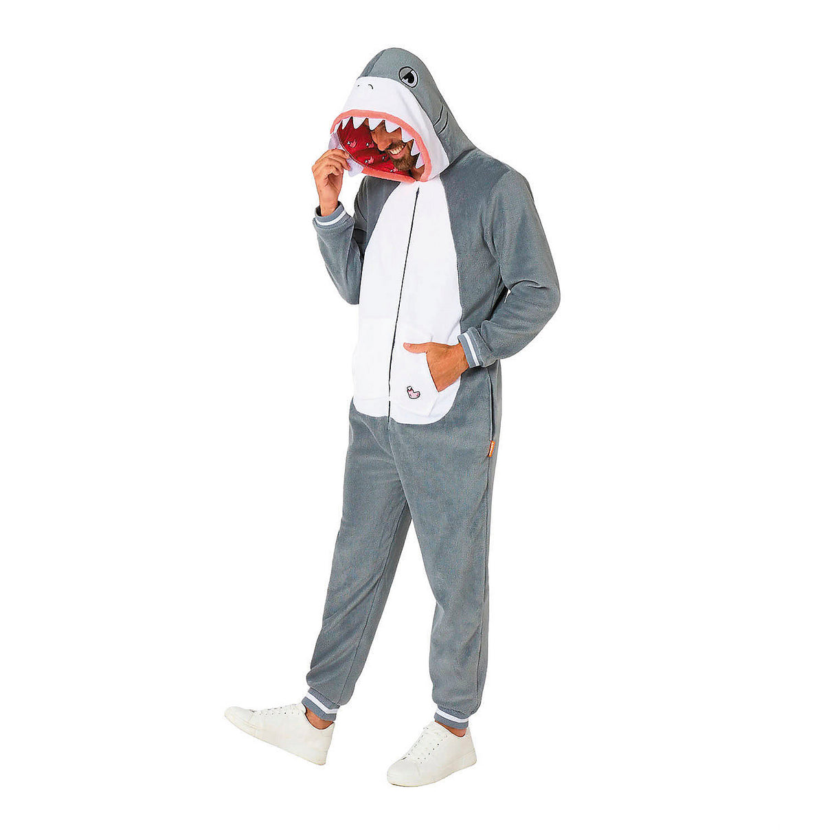 Comfortable Adults Shark Hooded Onesie Costume for Fun Parties Halloween Events and Cozy Wear
