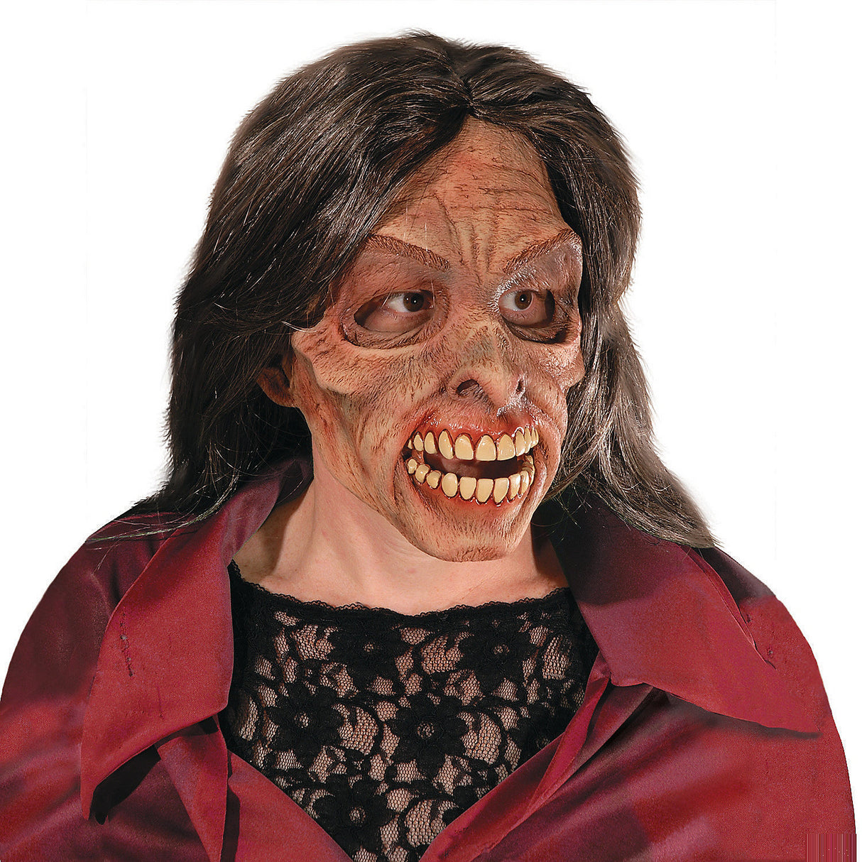 Terrifying Mrs Living Dead Latex Mask for Halloween Horror Parties and Scary Costume Events