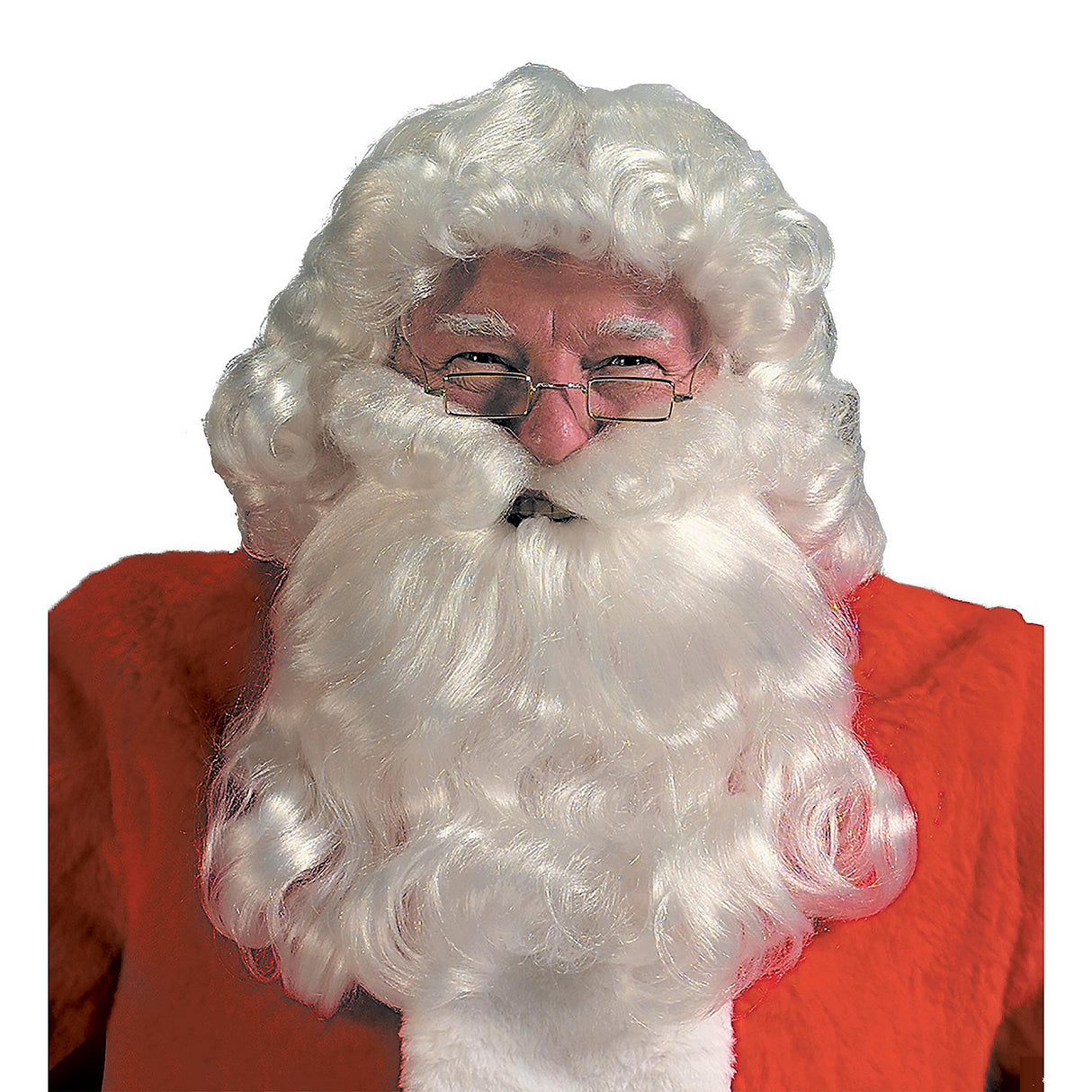 Deluxe Curly Santa Wig and Beard Set for Christmas Holiday Events and Festive Gatherings