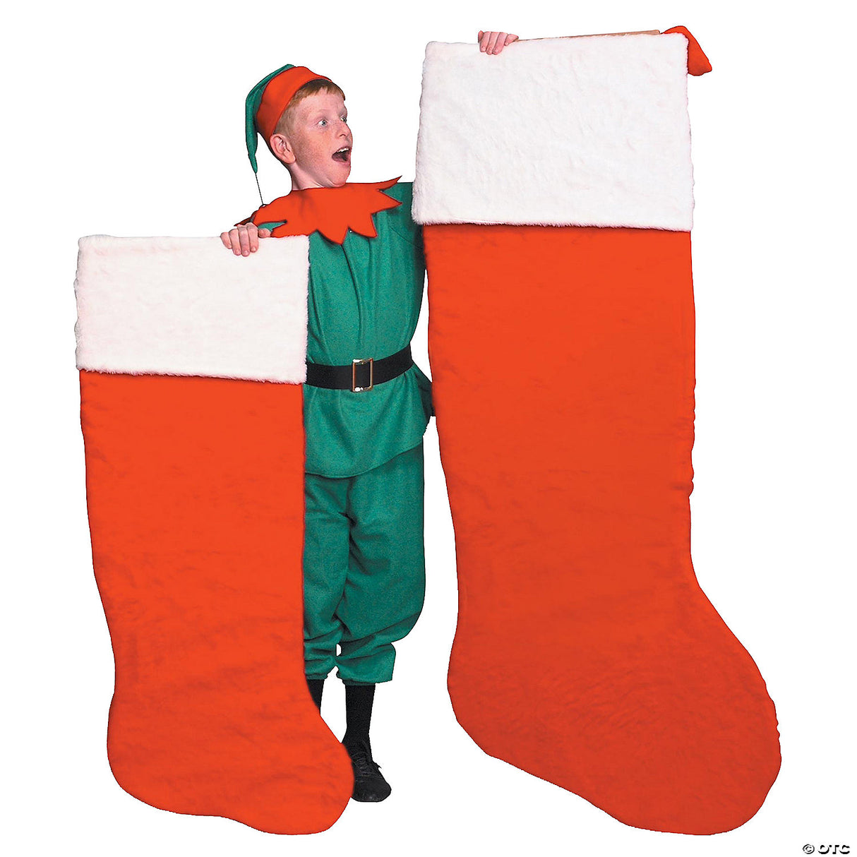 Classic Giant Plush Santa Stocking for Holiday Festivities Christmas Decorations and Gift Giving