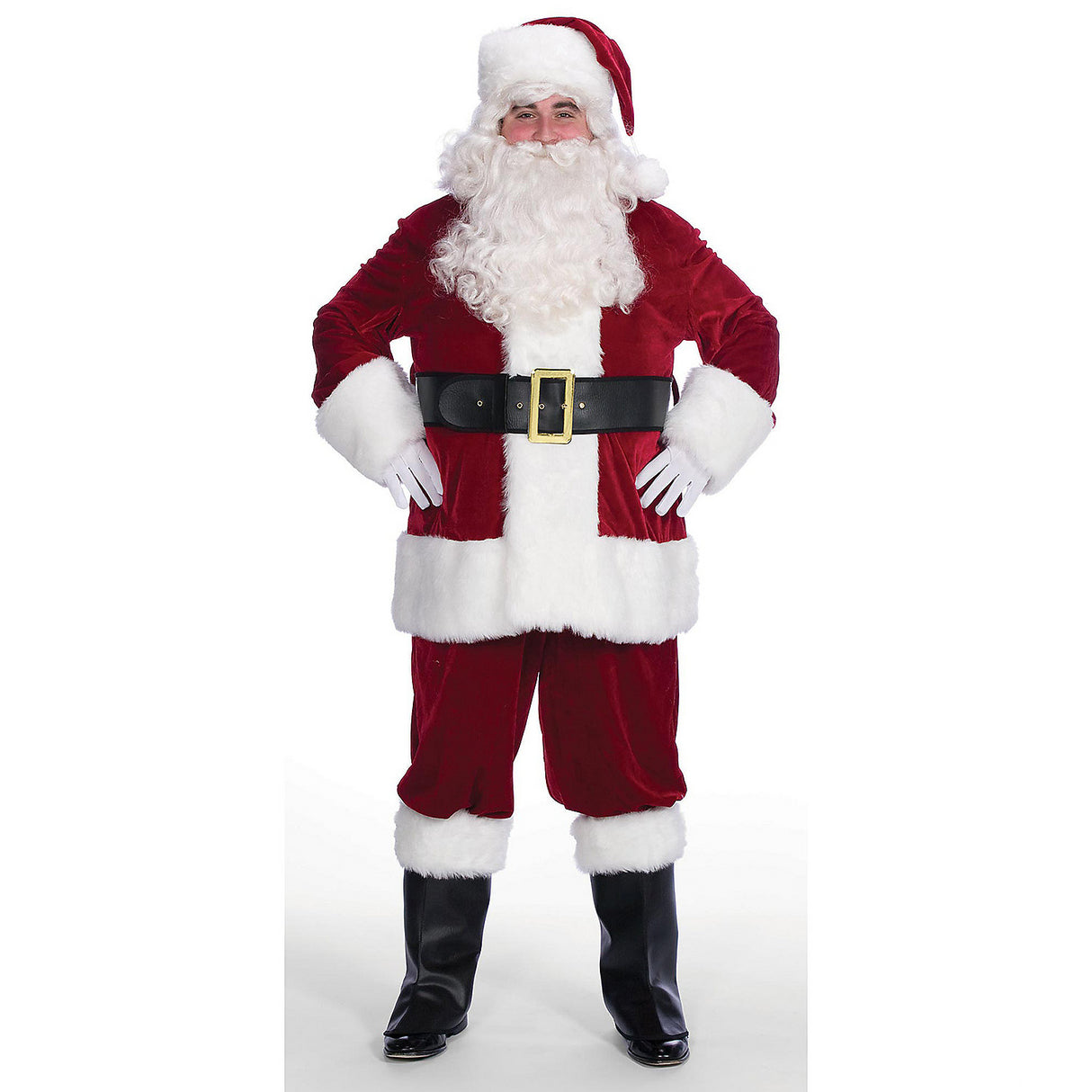 Luxury Velveteen Santa Suit XL for Holiday Celebrations Parties and Christmas Events