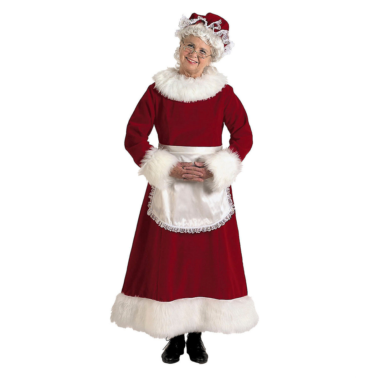 Elegant Burgundy Velvet Mrs Claus Costume for Christmas Parties Family Gatherings and Holiday Celebrations