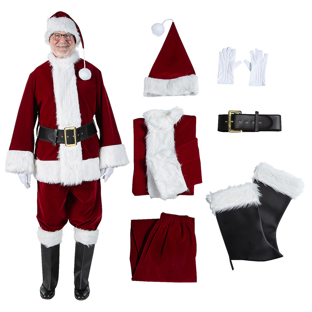 Burgundy Velvet Santa Suit