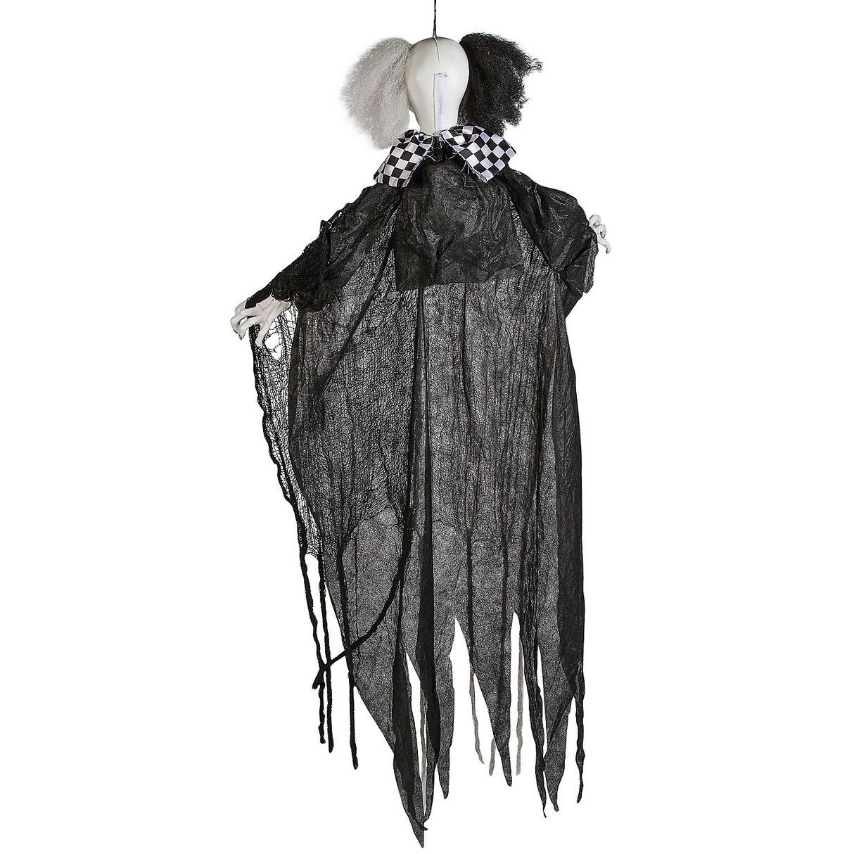 Hanging Animated Black & White Clown Halloween Decoration 4 Ft.