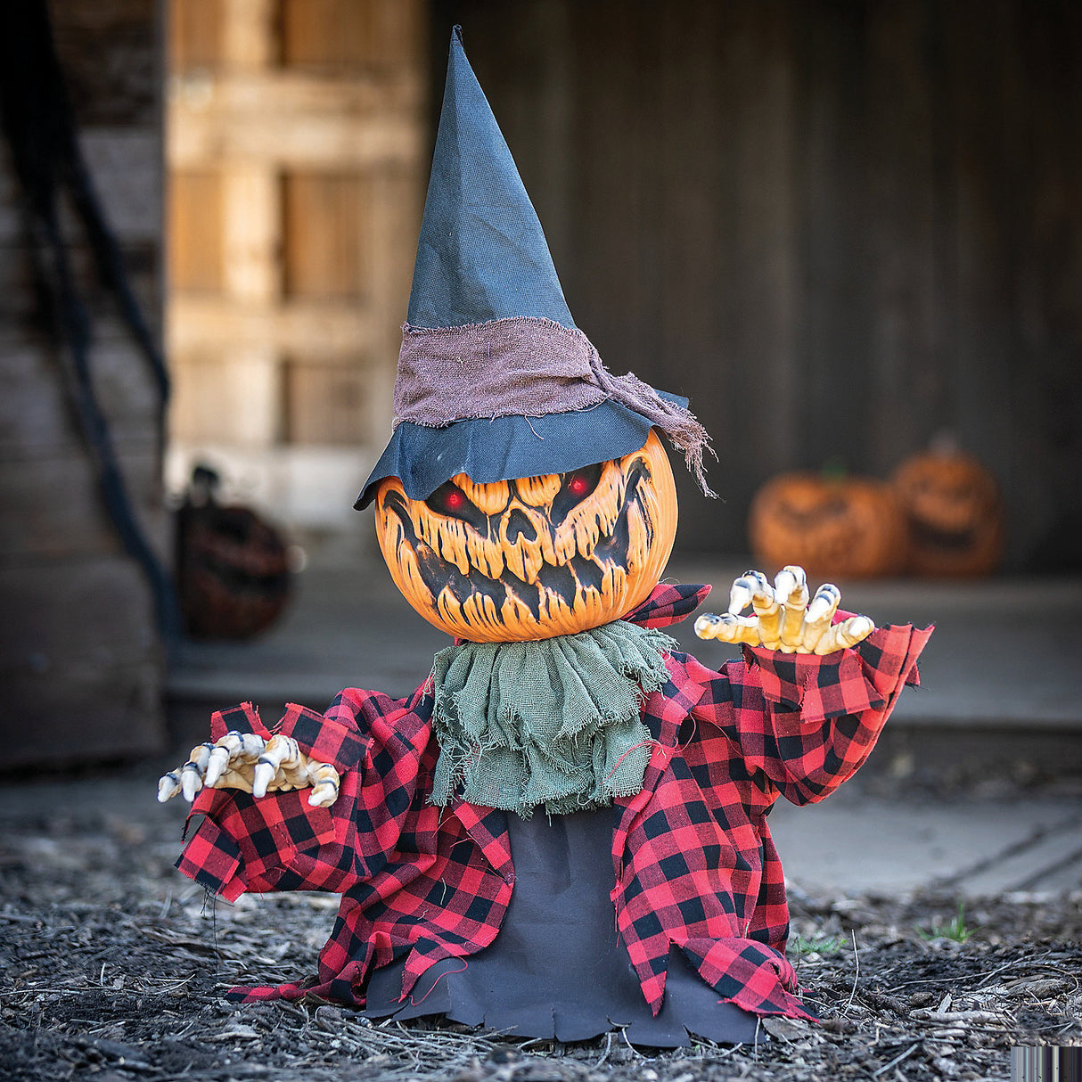 Animated Groundbreaker Pumpkin Man Decoration for Halloween Parties Haunted House Outdoor Displays