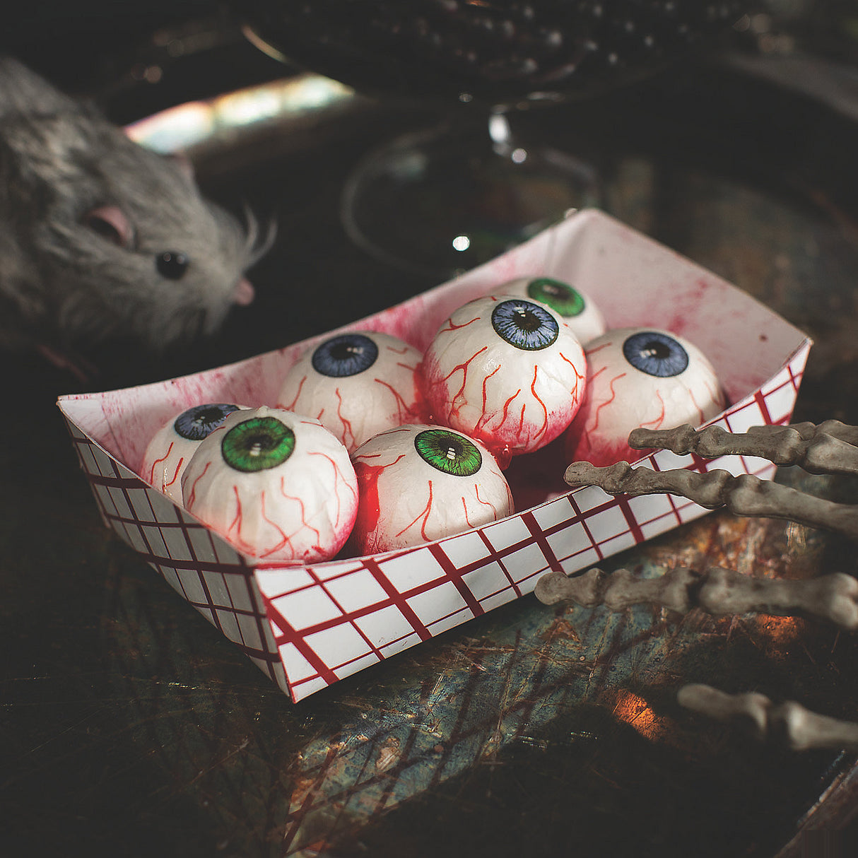 Spooky Food Tray of Eyeballs Halloween Decoration for Haunted Houses Parties and Frightening Decorations