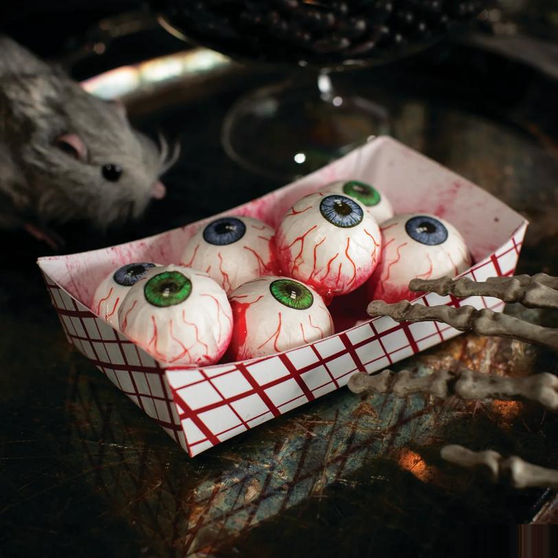 Food Tray of Eyeballs Plastic Halloween Decoration 6 1/4" x 2 1/2"