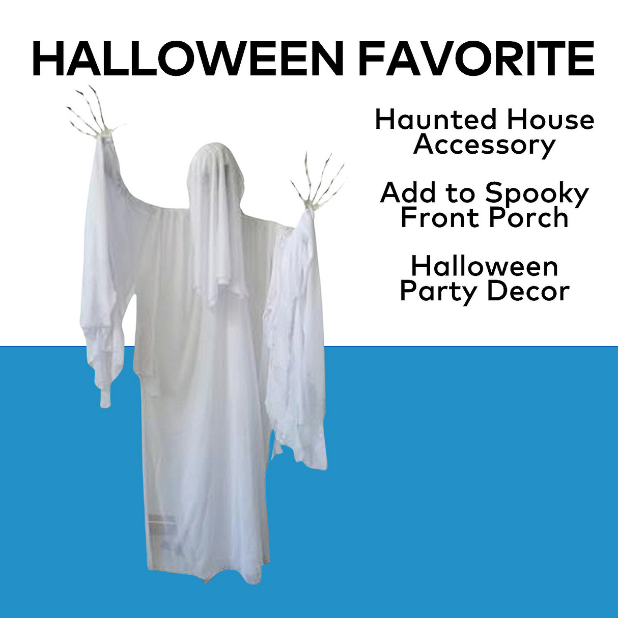 Standing Animated Skeleton Ghost Halloween Decoration, 55 x 65 1/2 Inc