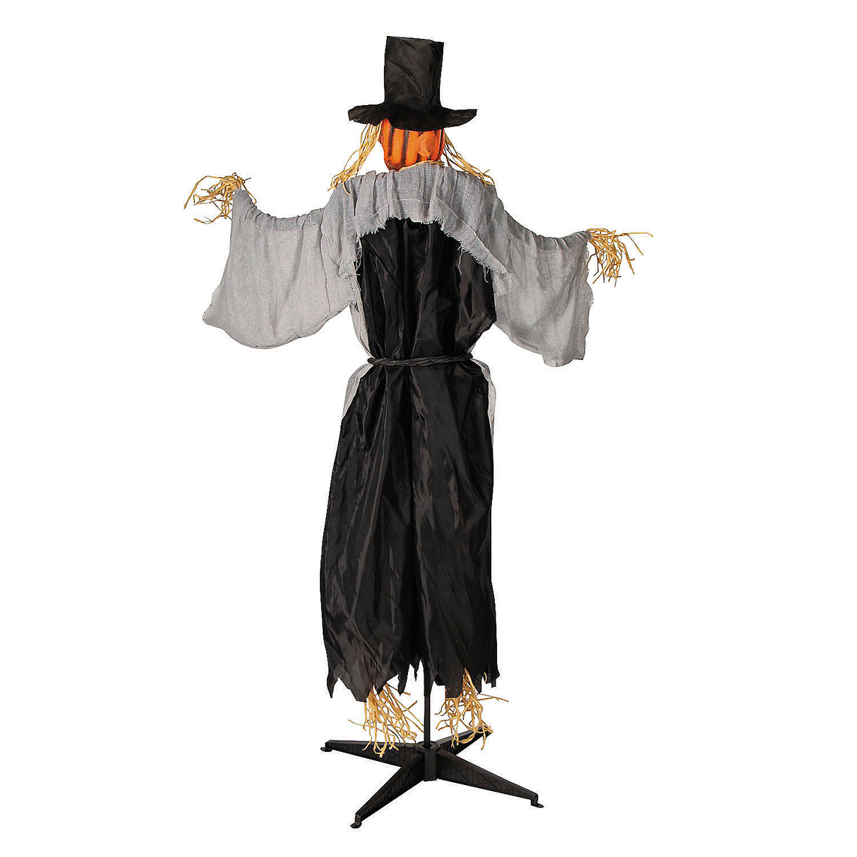 68 3/4" Animated Head Turning Pumpkin Scarecrow Halloween Decoration