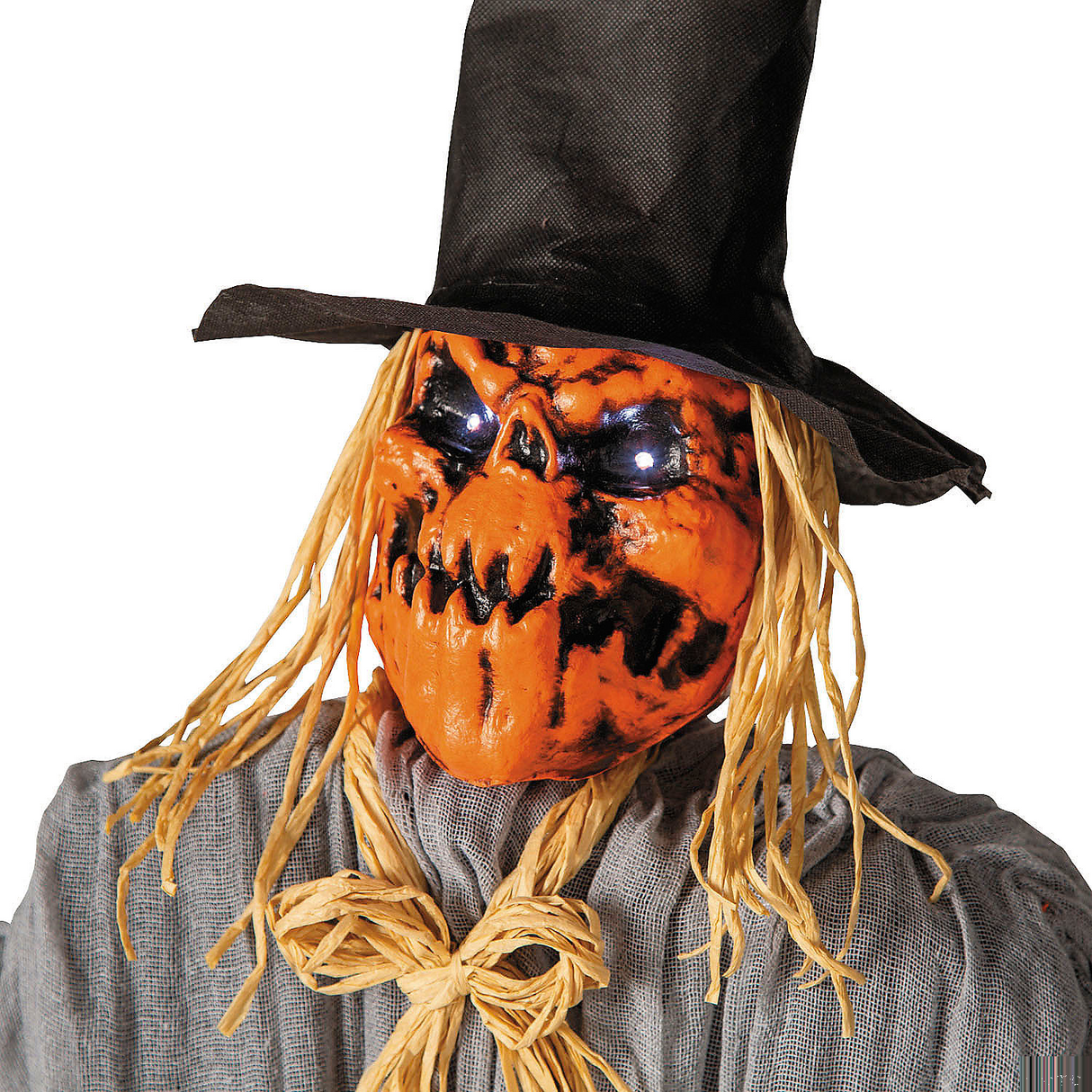 68 3/4" Animated Head Turning Pumpkin Scarecrow Halloween Decoration
