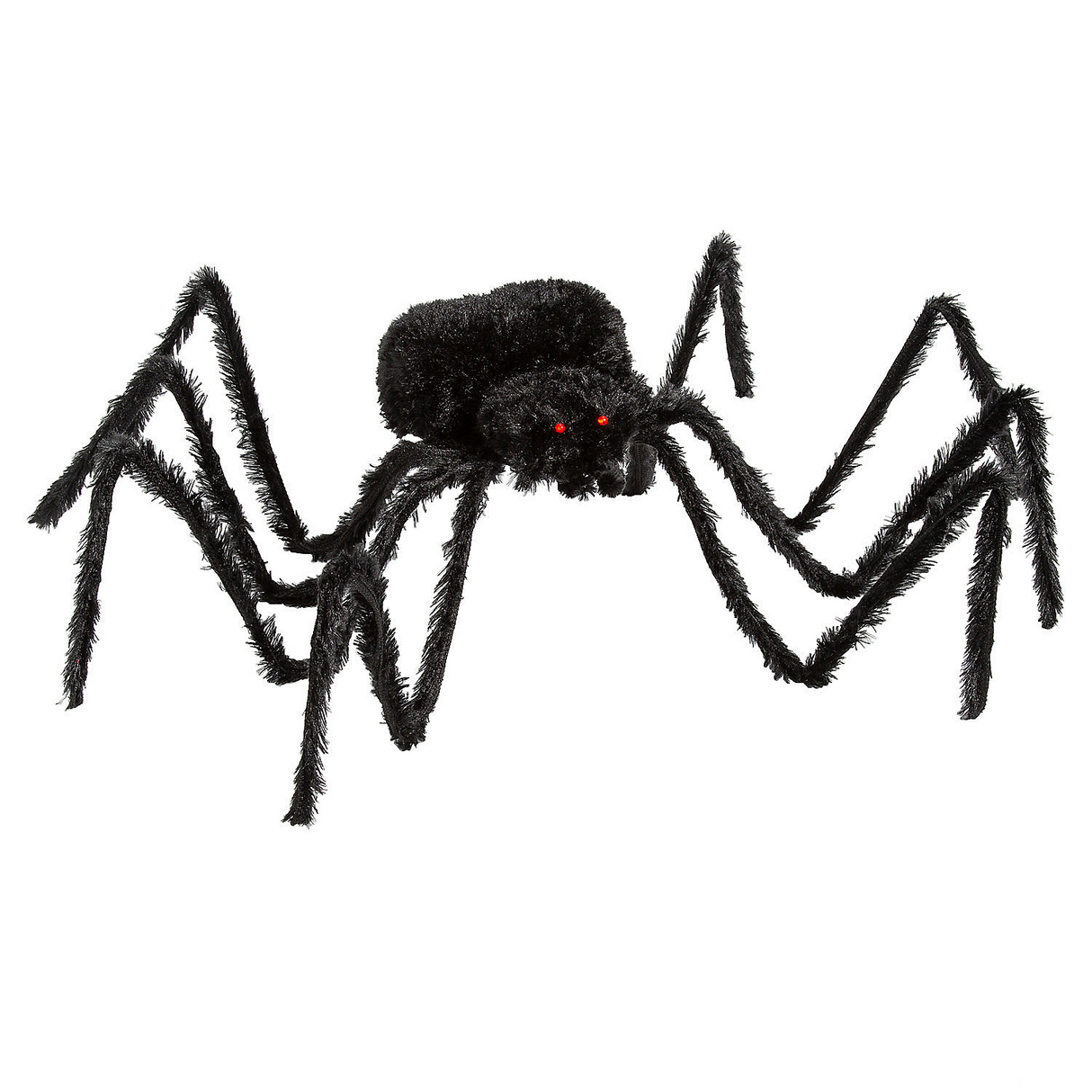 7 1/2 Ft. Furry Black Polyester Spider Halloween Decoration Giant Creepy Crawling Prop
