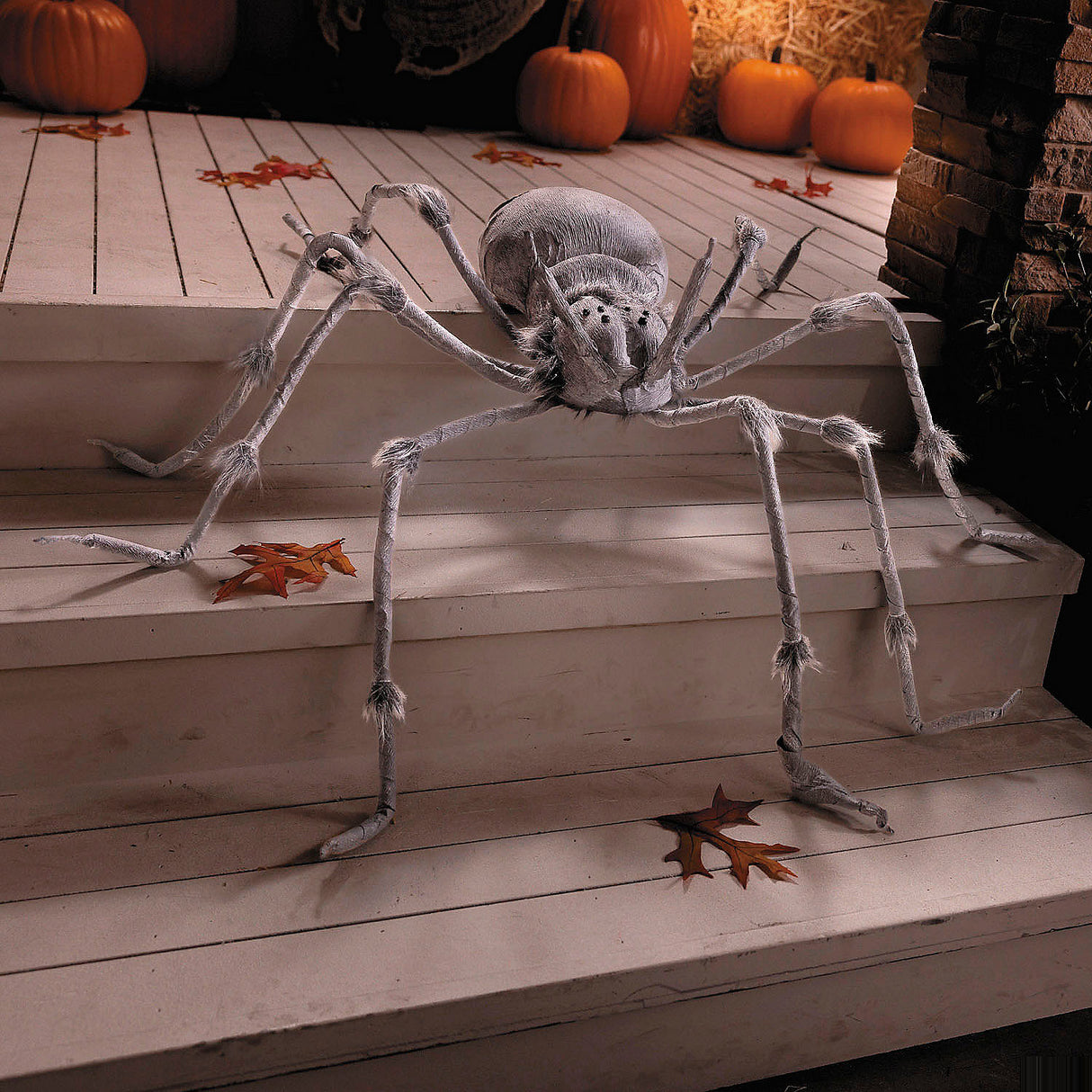 Spooky 4 Ft 5 Brown Latex Spider Decoration for Halloween Parties and Haunted House Displays