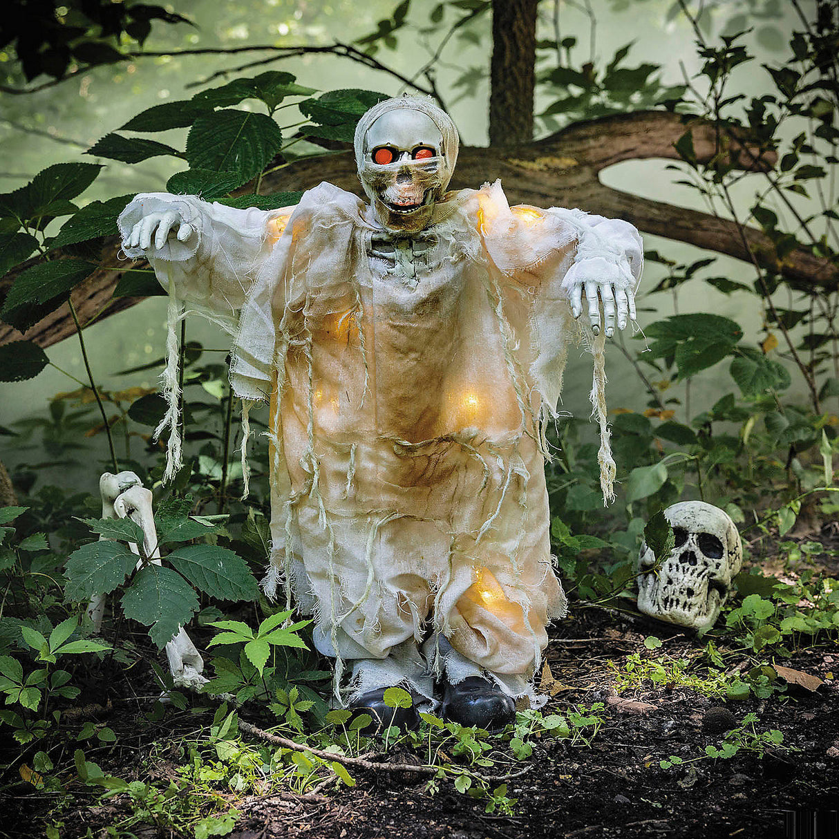 Light-Up Skeleton Mummy Halloween Decoration for Spooky Home Decor Halloween Parties and Haunted Attractions