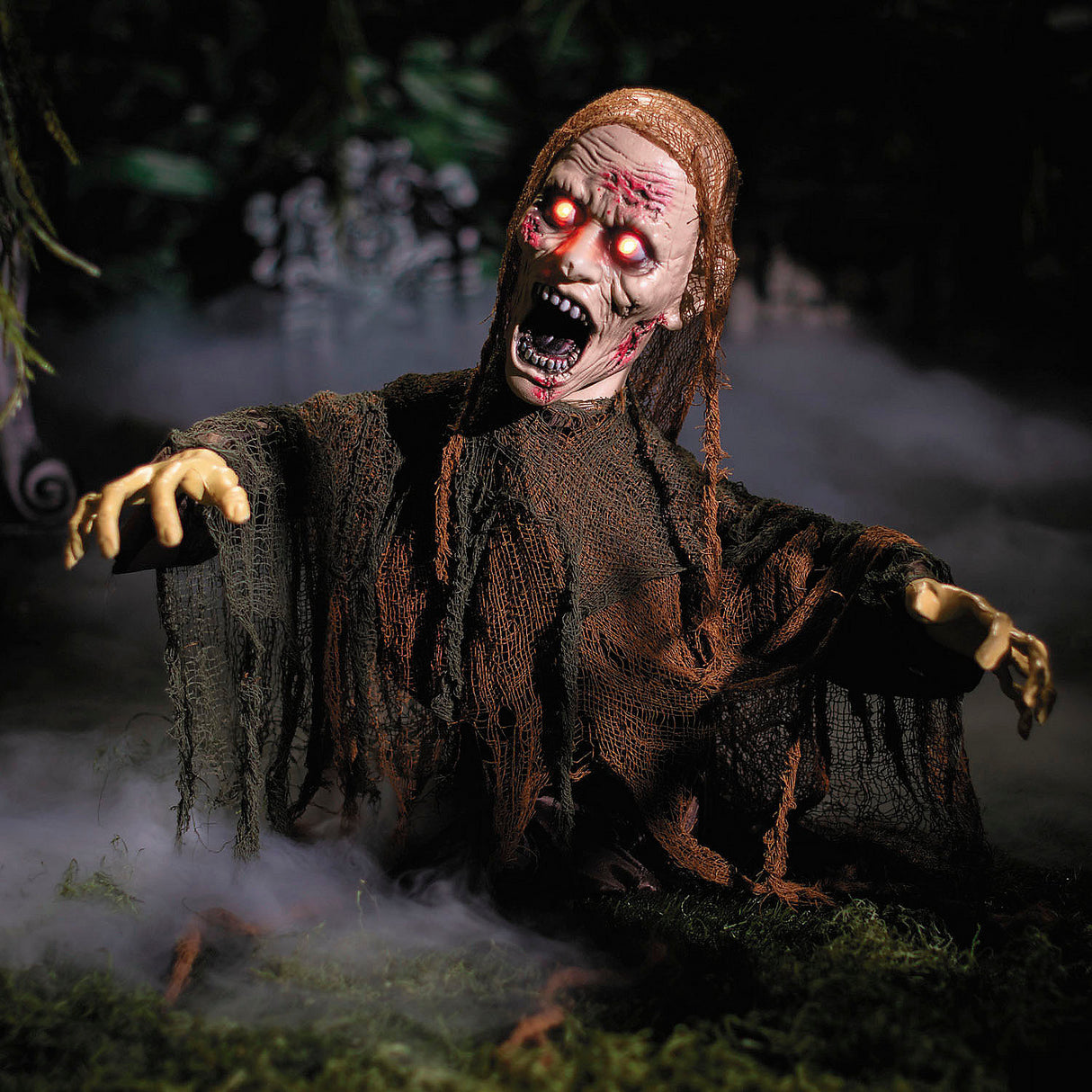 Animated Groud Breaker Zombie Halloween Decoration for Spooky Events and Haunted House Decor