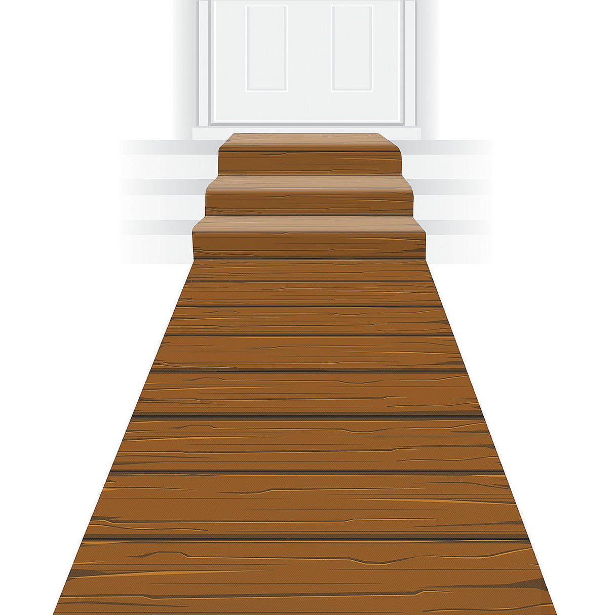 Wooden Plank Polyester Aisle Runner for Party Decorations and Event Entrances