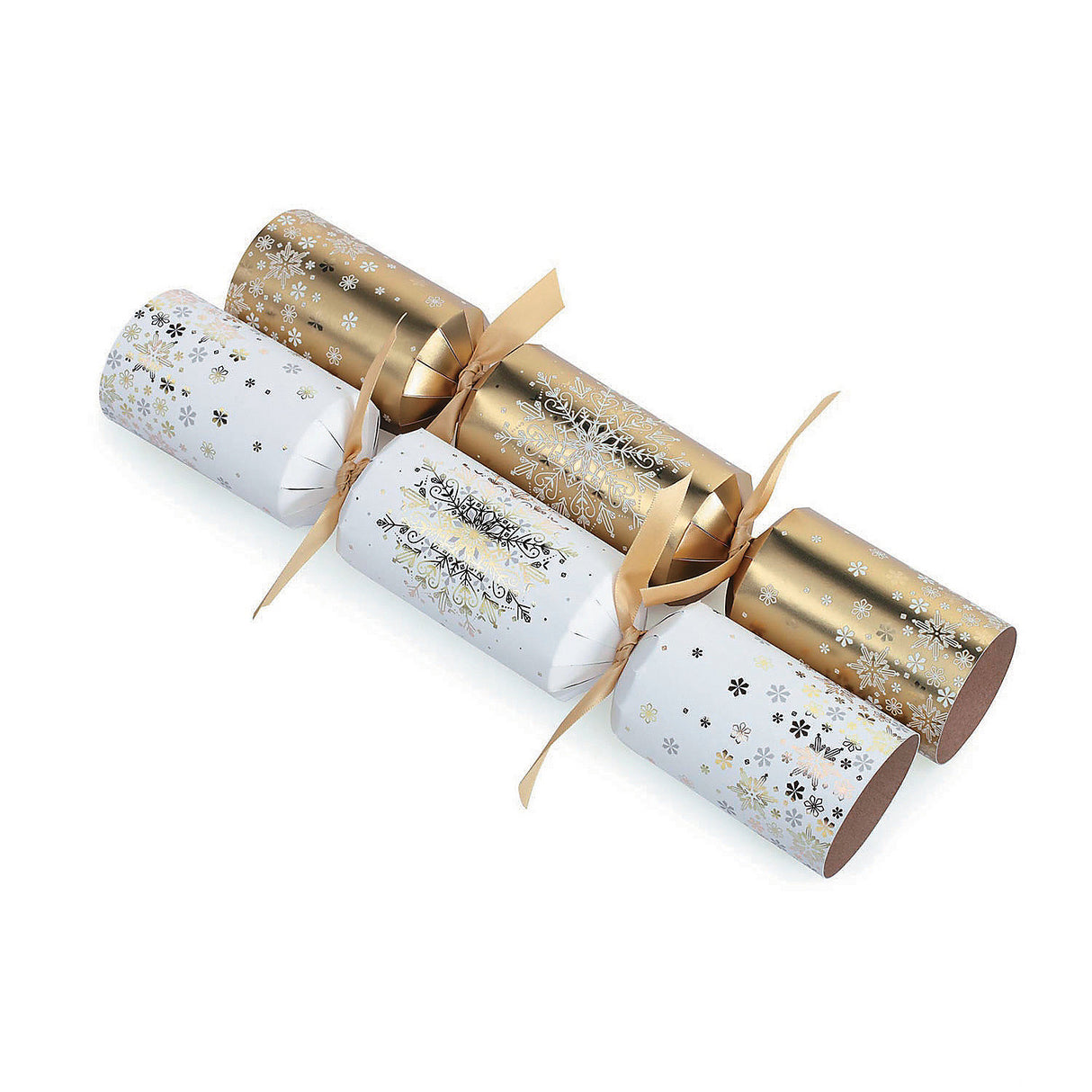 Elegant Tom Smith White and Gold Crackers for Holiday Dinner Parties Birthday Celebrations and Festive Gatherings