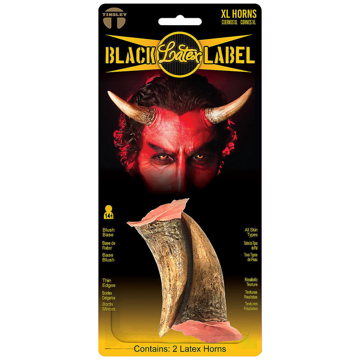 High-Quality Extra Large Prosthetic Latex Devil Horns for Halloween Costumes and Theatrical Performances