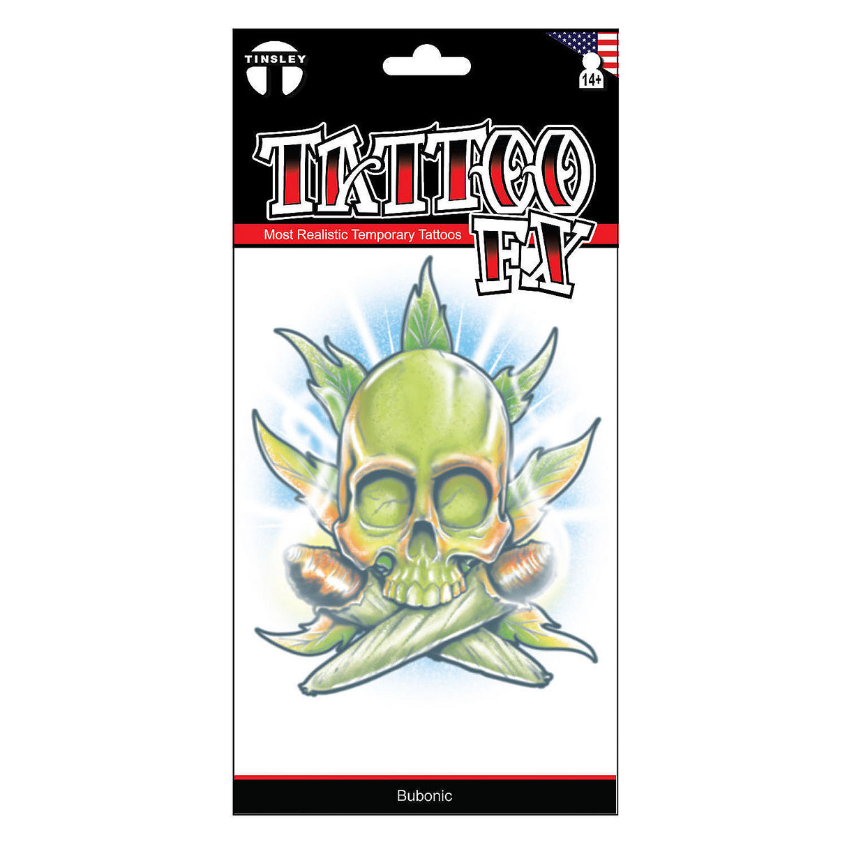 Bubonic Temporary Tattoo from Tinsley Transfers for Edgy Halloween Fun and Skin Art Expression