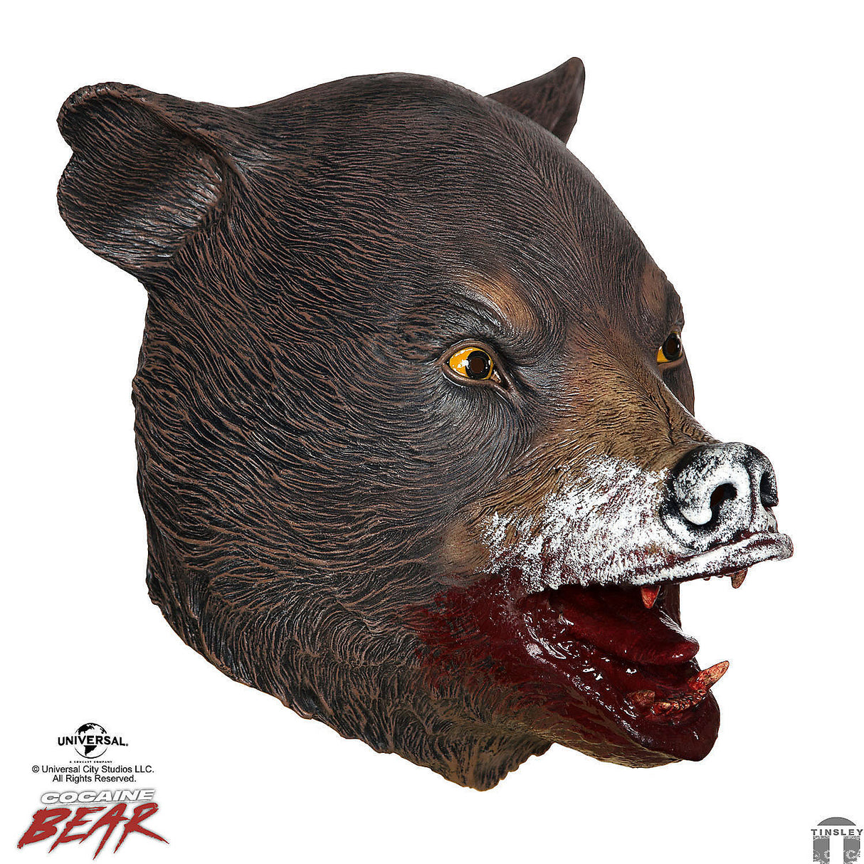 Realistic Overhead Cocaine Bear Mask for Movie Fans Halloween Parties and Costume Events
