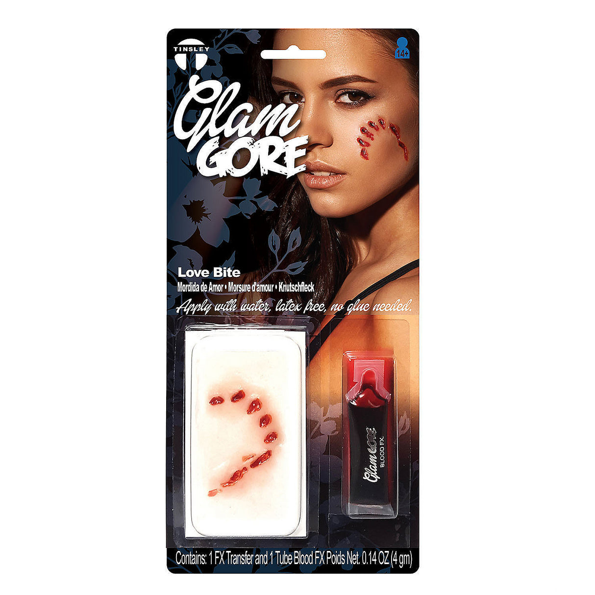 Realistic Tinsley Transfers Glam Gore Love Bite 3D FX Transfer for Horror Themed Events and Costume Parties