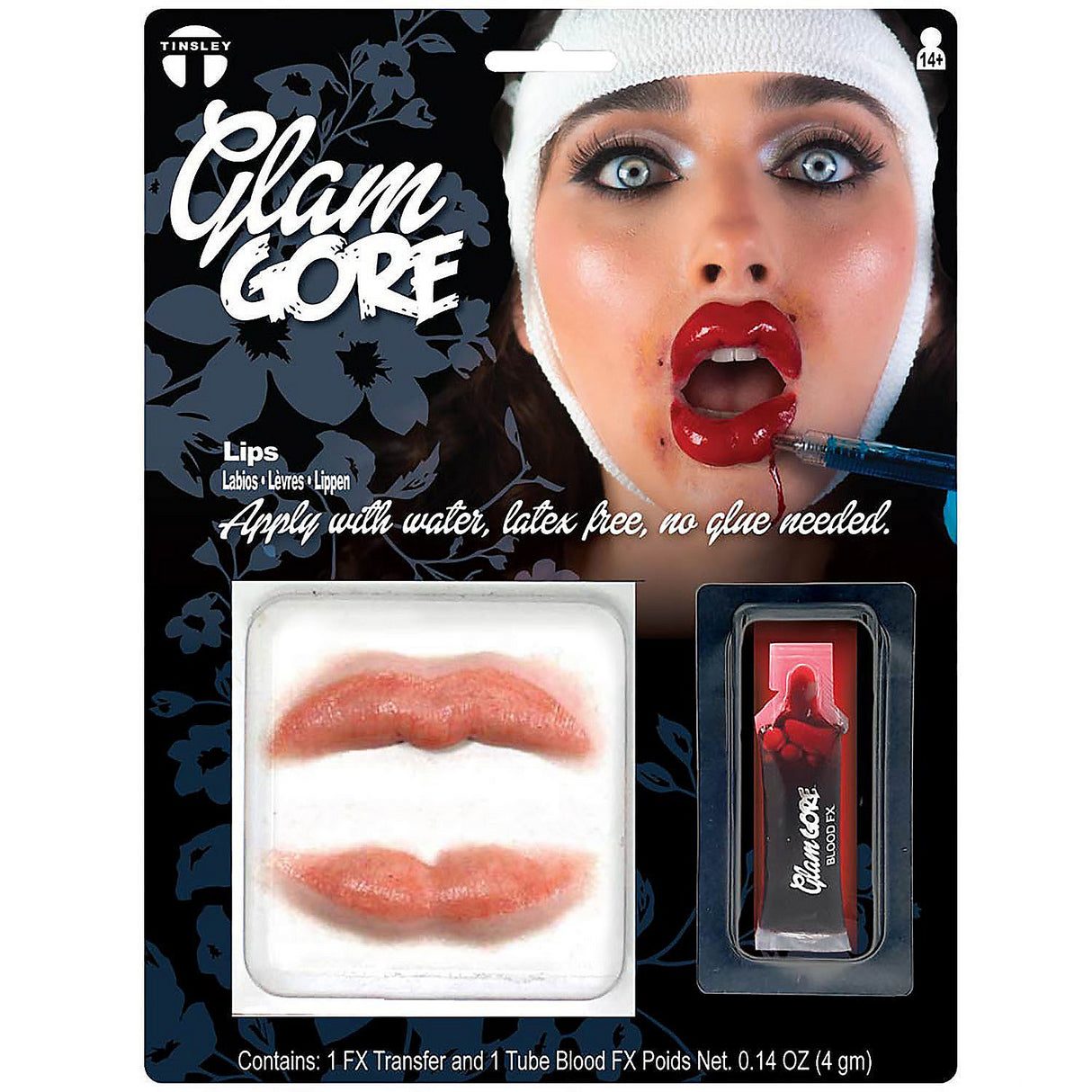 Glam Gore Lips 3D FX Transfer Prosthetic for Halloween Makeup Cosplay and Special Effects Looks